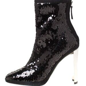 $800 Giuseppe Zanotti black sequin boots size 9.5 / eu 40